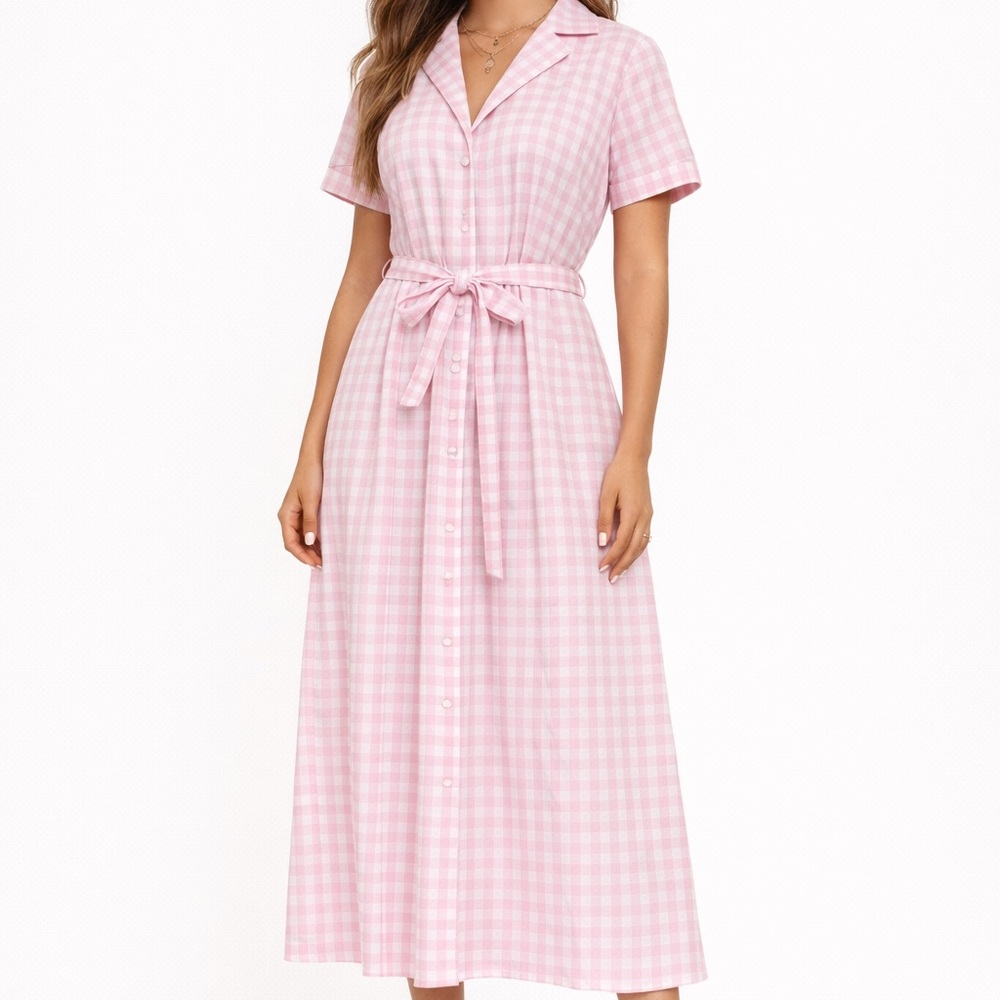 Emory Park Pink and White Gingham Top